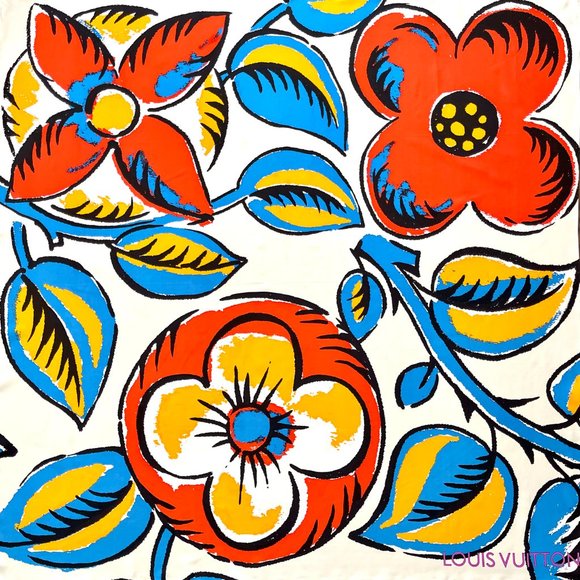 New Louis Vuitton Scarf Monogram Large Floral Silk Wrap - Picture 10 of 16